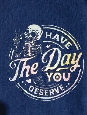 💫 Day You Deserve Skull Skeleton Graphic Racerback Tank Top Navy M